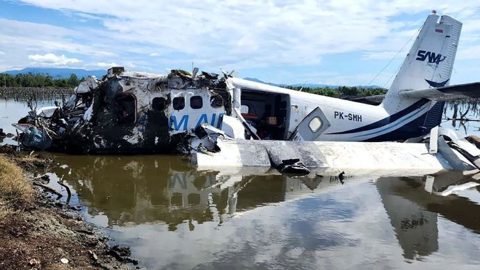 Pesawat SAM AIR Jatuh di Gorontalo