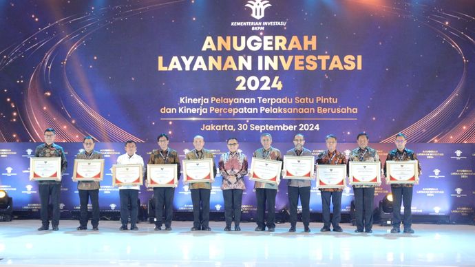 Kemhan RI Raih Terbaik Pertama pada Penghargaan Anugerah Layanan Investasi 2024 <b>(Istimewa)</b>