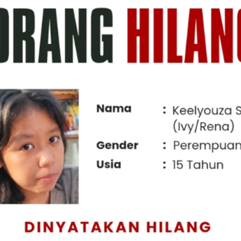 Remaja 15 Tahun Keelyouza Saraswati Dikabarkan Hilang, Terakhir Terlihat Bawa Ransel Cokelat