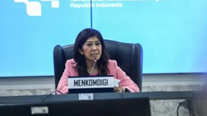 Menteri Komunikasi dan Digital Meutya Hafid dalam audiensi bersama Industry Task Force (ITF) di Kantor Kementerian Komdigi, Jakarta, Rabu (12/3/2025)