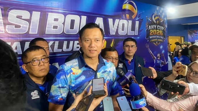 AHY di ajang AHY Cup 2026 yang digelar di GOR Youth Center Otista, Jakarta Timur