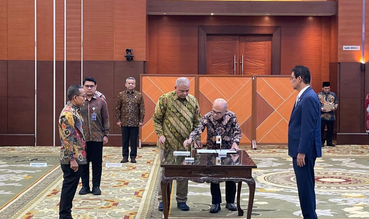 Menteri Keuangan (Menkeu) Purbaya Yudhi Sadewa resmi melantik Direktur Jenderal baru di lingkungan Kementerian Keuangan pada Rabu 1 Juli 2026.   <b>(Ntvnews.id-Muslimin Trisyuliono)</b>