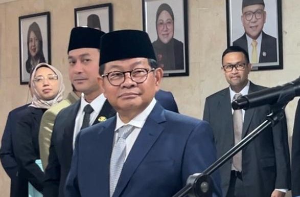 Pramono Anung di gedung DPRD DKI Jakarta, Senin, 13 April 2026.  <b>(NTVNews.id/Adiansyah)</b>