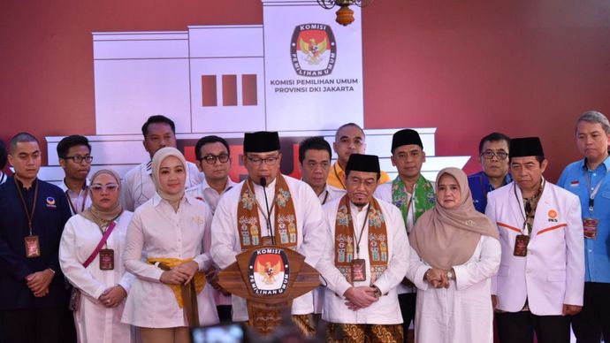 Ridwan Kamil-Suswono Daftar ke KPU Jakarta