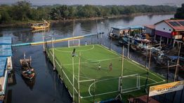 Penampakan Lapangan Apung Bela Negara di Muara Angke Jakut