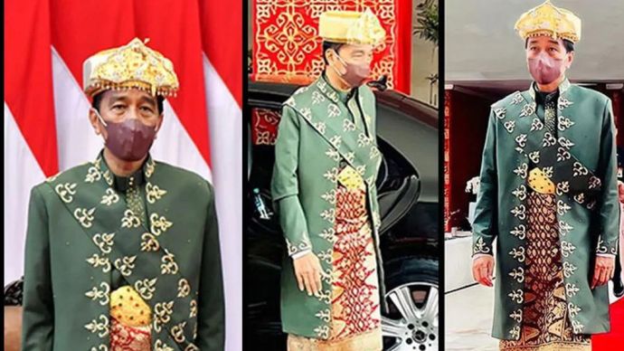 Jokowi Pake Adat Belitung atau Paksian <b>(ANTARA)</b>