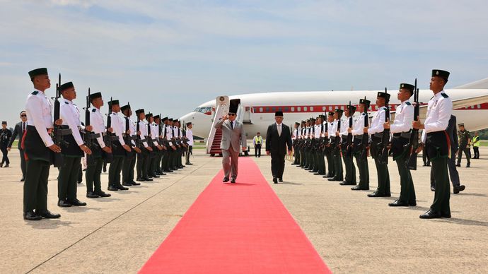 Prabowo Tiba di Brunei Darussalam untuk Bertemu Seri Sultan Haji Hassanal Bolkiah <b>(Istimewa)</b>