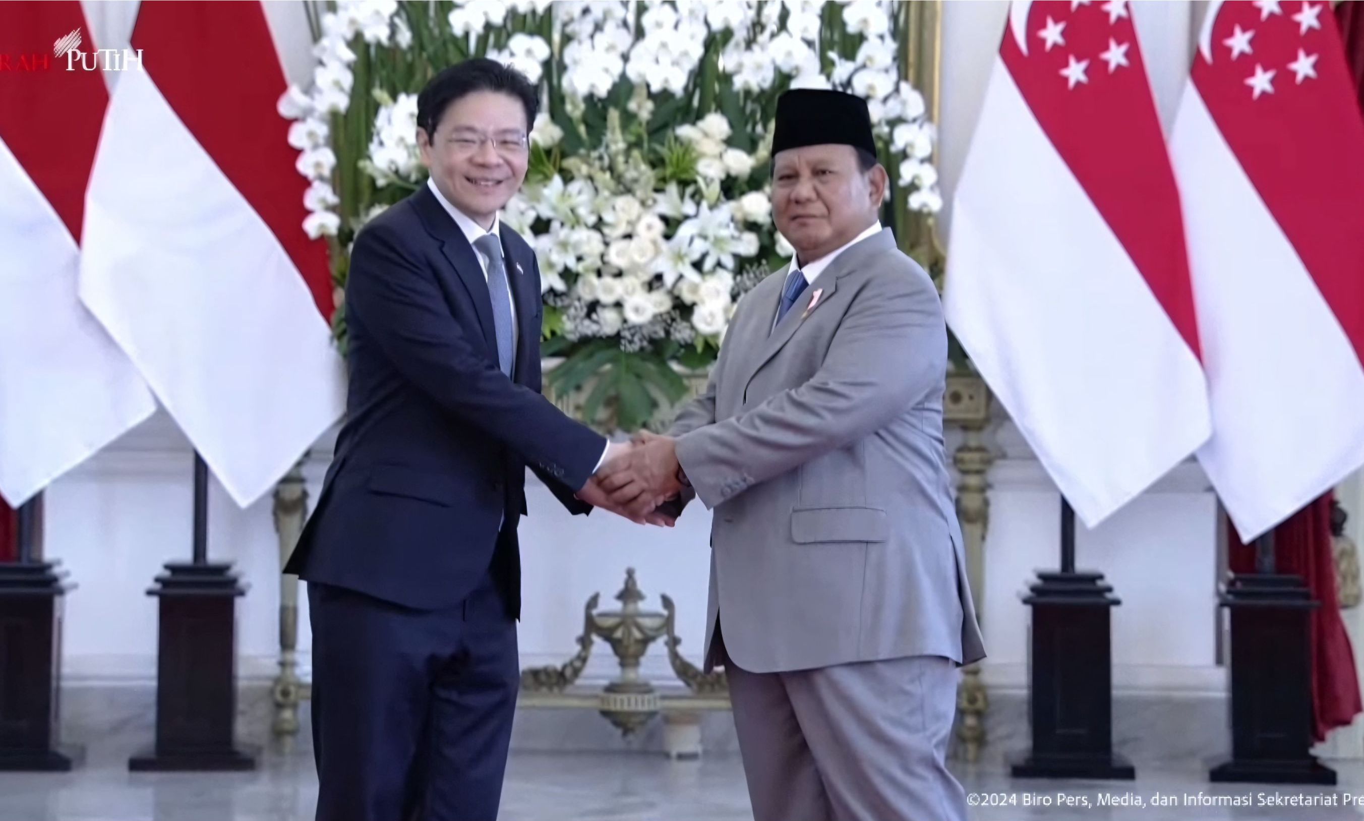 Prabowo Sambut Hangat PM Singapura Lawrence Wong di Istana Merdeka <b>(Youtube)</b>