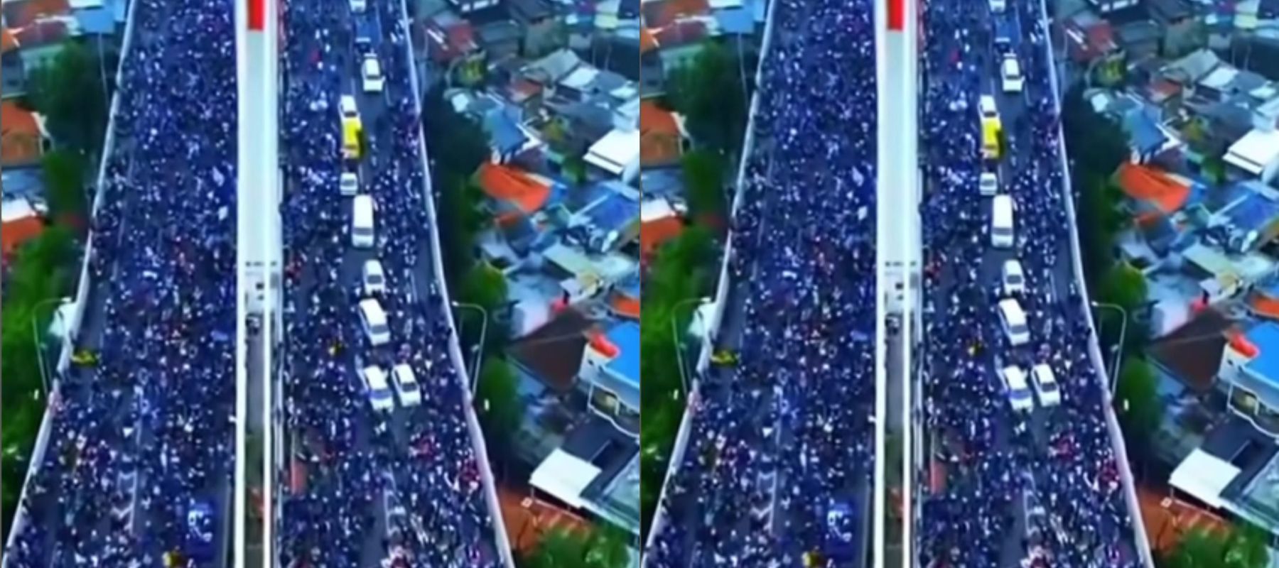 Jembatan Jalan Pasupati Dipadati Bobotoh Usai Persib Bandung Juara Liga 1