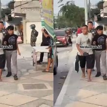 Momen Anggota TNI dan Warga Tangkap Geng Motor di Jalan Gatot Subroto