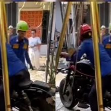 Viral Damkar Evakuasi Moge Usai Masuk ke Septic Tank di Depok