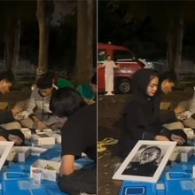 Momen Istri, Anak dan Karyawan Epy Kusnandar Sahur Pertama di Makam Albarhum