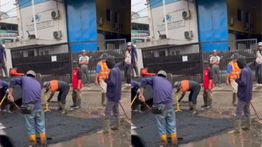 Viral Perbaikan Jalan di Citereup Bogor Diduga Asal-asalan