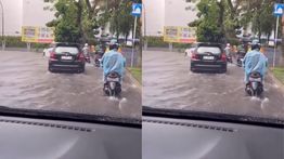 Banjir di Depan Masjid Jami Bintaro, Lalu Lintas Tersendat