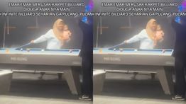Viral Ibu-ibu Robek Karpet Meja Billiard Gegara Anaknya Kecanduan Main