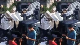 Dump Truck Terjun dari Tol Tangerang–Merak, Timpa Mobil dan Motor