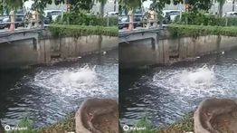 Viral Semburan Air Campur Gas di Kali Gununganyar Gegerkan Warga Surabaya
