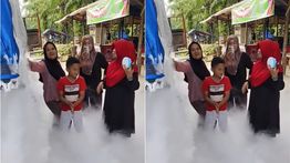 Truk Pengangkut Oksigen Cair Keluarkan Asap Putih Tebal, Warga Berkerumun untuk Berfoto