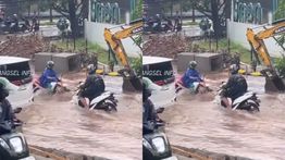 Banjir Genangi Jalan Aria Putra Depan Green Hills Tangsel, Kondisi Lalu Lintas Macet