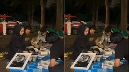 Momen Istri, Anak dan Karyawan Epy Kusnandar Sahur Pertama di Makam Albarhum