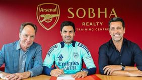 Mikel Arteta resmi perpanjang kontrak di Arsenal berdurasi tiga tahun.