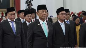 Mantan Panglima TNI, Wiranto resmi dilantik jadi Penasihat Khusus Presiden Bidang Politik dan Keamanan di Istana Negara pada Selasa, 22 Oktober 2024.