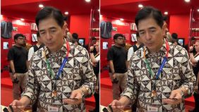 Co-Founder 5P Global Movement, Arsjad Rasjid menghadiri event kopi yang digelar di Jakarta International Convention Center (JICC), Jakarta Pusat. Gelaran tersebut berlangsung sejak 15-17 Mei