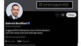 Fraksi Partai NasDem menegaskan bahwa akun X dengan nama pengguna “Sahroni Berdikari” bukanlah milik Bendahara Umum Partai NasDem, Ahmad Sahroni. Partai memastikan akun tersebut palsu.