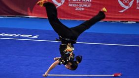 Atlet wushu Indonesia, Patricia Geraldine, kembali mengharumkan nama bangsa dengan meraih medali emas pada nomor taolu gabungan chanquan, jianshu dan qianshu putri di SEA Games 2025 Thailand. 