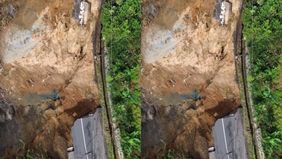 Bencana tanah longsor menutup ruas Jalan Kali Ireng di Desa Ratamba, Pejawaran, Banjarnegara. Hal tersebut menjadi viral di media sosial.