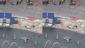 Beredar video memperlihatkan sebuah kecelakaan tunggal terjadi di kawasan Bundaran HI pada Rabu pagi tadi, 25 Maret 2026, sekitar pukul 07.00 WIB.