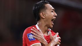 Pemain Timnas Indonesia, Beckham Putra mampu tampil gemilang saat menghadapi Saint Kitts and Nevis dalam FIFA Matchday di Stadion Gelora Bung Karno pada Jumat malam, 27 Maret 2025.