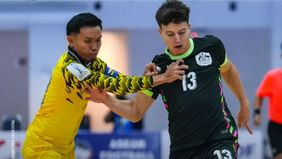 Australia bantai Brunei Darussalam dengan skor 13-1 dalam lanjutan Piala AFF Futsal 2026 Grup B di Nonthaburi Sports Complex Gymnasium pada Selasa 7 April 2026.