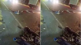 Kecelakaan lalu lintas beruntun terjadi di ruas Jalan Nasional Desa Pakulaut, Kecamatan Margasari, Kabupaten Tegal, Kamis 14 Mei 2026, sekitar pukul 18.30 WIB.