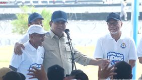 Ada momen menarik saat Presiden Prabowo Subianto saat melakukan sambutan pada Panen Raya Udang di Kebumen, Jawa Tengah, Sabtu 23 Mei 2026.