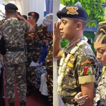 Viral Pernikahan Anggota Banser Layaknya Prajurit TNI, Netizen: Idaman Bidan