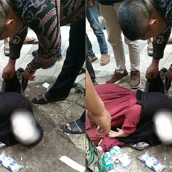 Diduga Ketahuan Mencuri, Emak-emak Ini Malah Pura-pura Pingsan di Pinggir Jalan