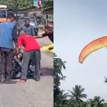 Viral Atlet Paramotor Mendarat Darurat di Tengah Jalan  saat Berlaga di PON XXI Aceh-Sumut