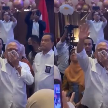 Momen Pak Bas Nangis saat Pamitan Usai Mengabdi 45 Tahun di Kementerian PUPR