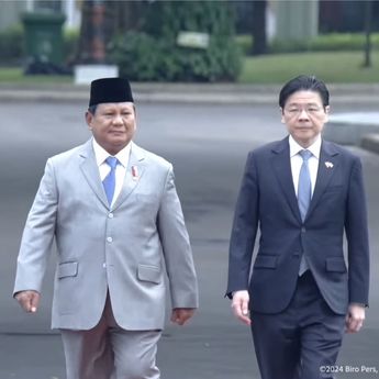 Prabowo Sambut Hangat PM Singapura Lawrence Wong di Istana Merdeka