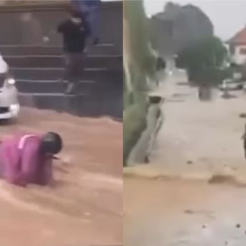 Banjir Terjang Akses Menuju Pantai Pandawa Bali