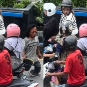 Viral Pengemis Sundut Pengendara Motor Pakai Rokok di Tegal