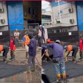 Viral Perbaikan Jalan di Citereup Bogor Diduga Asal-asalan
