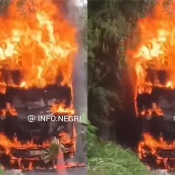 Viral Bus Pahala Kencana Rute Madura-Jakarta Hangus Terbakar