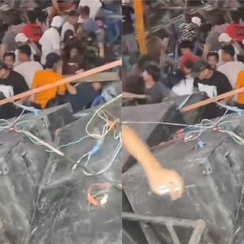 Asik Pesta, Tiba-tiba Panggung Roboh ke Sungai di Palembang