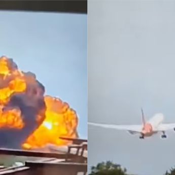 VIDEO: Detik-detik Pesawat Air India Jatuh di Ahmedabad