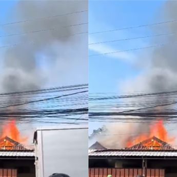 Kebakaran Hebat Hanguskan Rumah di Cibinong