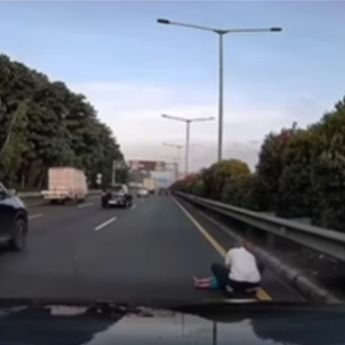 Viral Detik-detik Anak Kecil Jatuh dari Bus yang Sedang Melaju di Tol JORR Joglo-Ciledug