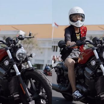 Gaya Nyentrik Erika Carlina Motoran Pake Kebaya
