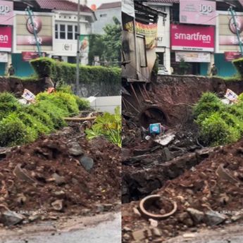 Tembok Sebrang Bintaro Plaza Roboh Usai Diguyur Hujan Lebat